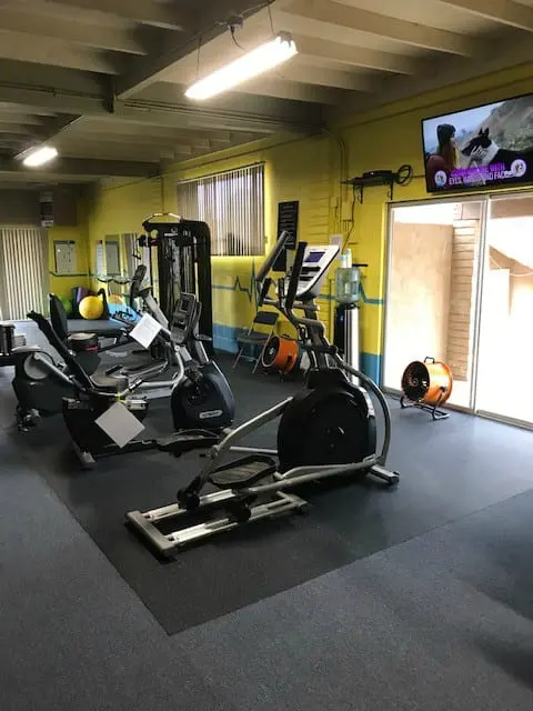 A wider view of the fitness center